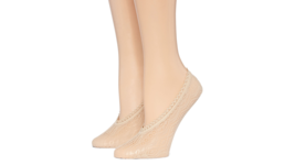 Mixit Women&#39;s 2 Pair Lace Liner Socks Nude Color Shoe Size 4-10 NEW - £9.63 GBP