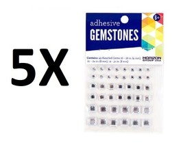 49 Pack Assorted Size Adhesive Square Craft Gemstones (5 packs) - $6.29