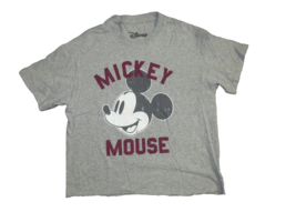 Disney Women&#39;s Size Small Mickey Mouse Gray Short Sleeve Cotton Blend Tee - £7.89 GBP