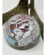 Vintage Murano Latticino Ribbon Scramble Art Glass Paperweight  2” - $65.99