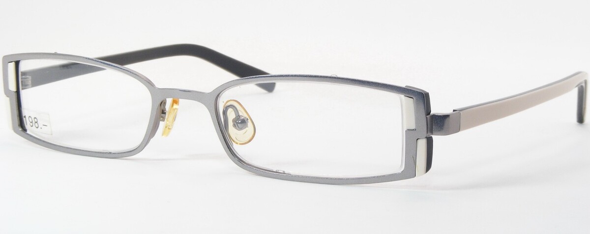OU 62.333 02 Argent /Blanc/Noir Unique Rare Lunettes Cadre 49-19-135 (No... - $66.19
