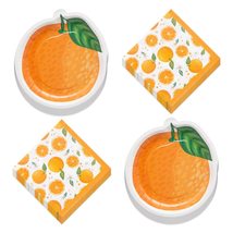HOME &amp; HOOPLA Little Cutie Clementine Orange Citrus Party Paper Dessert Plates a - £12.70 GBP+