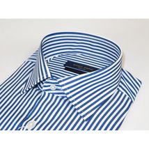 Men's Shirt ENZO PARK Turkey Soft Cotton Wrinkle Resistant Enzo8 Navy Stripe image 5
