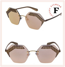 Bvlgari Serpenteyes X BV6103S Bronze Rose Mirrored Metal Flat Sunglasses 6103 - £178.97 GBP