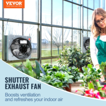 10&#39;&#39; Shutter Exhaust Fan, 820 CFM, High-Speed Aluminum Wall Mount for Cooling - $68.99