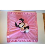 Disney Minnie Mouse Pink Security Lovey Crinkle Ears Rattle Head Satin T... - £15.55 GBP