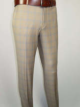 Men Suit BERLUSCONI Turkey Italian Wool 180's Glenn Plaid K167-07 Beige Blue image 11
