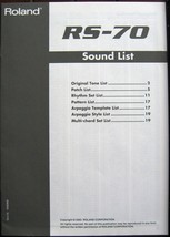 Roland RS-70 Digital Synthesizer Keyboard Original Sound List Booklet Ma... - $273.61 MXN