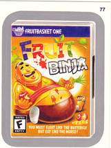 2015 Wacky Packages Series 1 Silver Border &quot;FRUIT BINJA&quot; #77 Sticker Card - £1.19 GBP