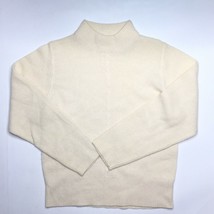 Victoria Jones Women&#39;s Turtleneck Sweater White Size S Long Sleeves Knit Designs - £43.27 GBP