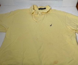 Nautica Polo Yellow Short Sleeve Shirt Mens XL - £19.68 GBP