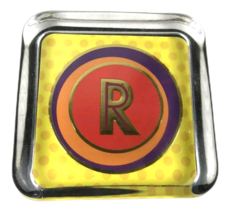 Punch Studio Gold Embossed Initial Letter R Paperweight Thick Glass Monogram &quot;R&quot; - £12.19 GBP