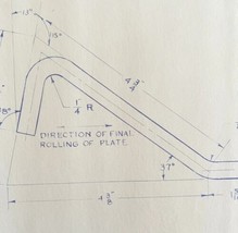 1971 Railroad Bangor Aroostook Flange Rail Support Blueprint H41d DWDD13 - $84.36