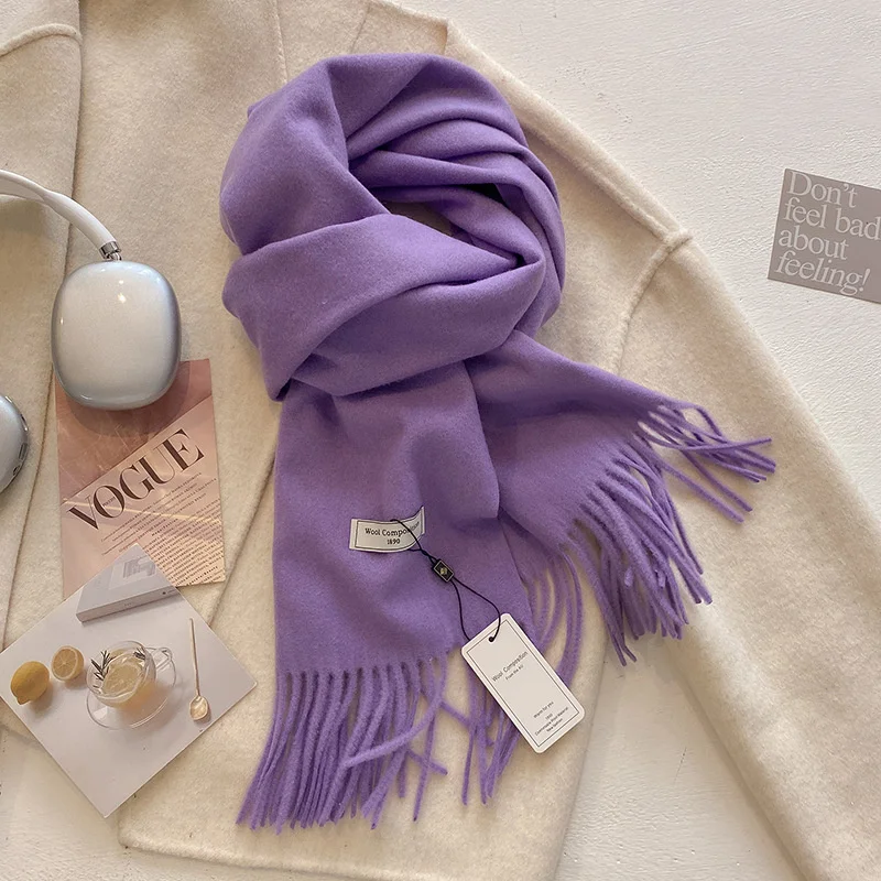 Luxury Women&#39;s Cashmere Wool Scarf: Warm Pashmina Shawl &amp; Wrap DFZ037-06 - $17.00