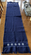 snowflake embroidered table runner  blue white and gold laser cut 51”x 13” - £10.82 GBP