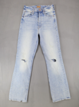 Mother Denim Tripper High Rise Cropped Jeans Cut Flowers Blue Size 24 Distressed - £43.91 GBP