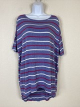 LuLaRoe Womens Size S Striped Irma Relaxed Fit Tunic T-shirt Short Sleeve - $6.30