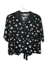 Vintage Bechamel Daisy Polka Dot Blouse Women’s L Rayon Tie Front  Butto... - €24,72 EUR