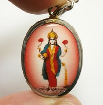 Maa Lakshmi Laxmi Devi Hindu Goddess Rich Lucky Blessed Pendant Amulet Necklace - £31.67 GBP