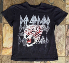 DEF LEPPARD T-Shirt-Black-XS-80&#39;s Rock Graphic Tee - £13.42 GBP