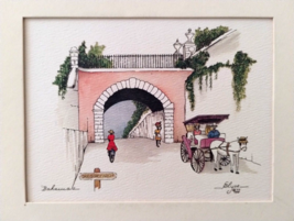 Vintage Nassau Bahamas Palm Trees Gregory Arch By Elyse Horse Carriage - £7.76 GBP