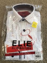 Elie Balleh Milano Italy Boys SZ 2 Button Front Dress Shirt R/W/B Dot MSRP $79 - £14.80 GBP