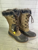 Khombu Colyn Lace Up Zip Faux Fur Trim Waterproof Winter Boots Womens Si... - $34.64