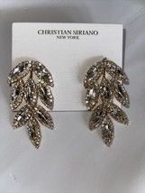 Christian Siriano Gold Tone Marquis Cut Crystals Chandelier Statement Earrings - £51.53 GBP