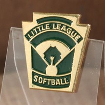 Little League Softball Collectors Enamel Lapel Pin Green Gold Tone Metal... - $5.34