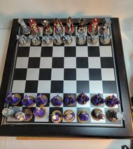 Chess Board on Divided Box with Gothic Medieval Chess Pieces Some Broken image 12