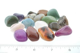 1/2 LB Brazilian Mix Natural Dyed Tumbled Stones 20-30mm Reiki Healing Crystals - £4.69 GBP
