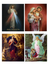 (4) 8x10 Ready-to-Frame Catholic Holy Images Divine Mercy Jesus, Holy Family etc - £19.66 GBP
