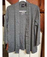 Rafaella Gray Open Front Cardigan with Silver Studs Sz L NWT - £23.35 GBP