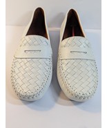 Robert Zur Petra Women&#39;s White Leather Driving Moccasin Shoes Loafers Si... - $81.51 CAD