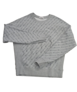 Champion Reverse Weave Sweater Women&#39;s Med Sweatshirt All Over Script Print - $24.42