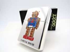 Metal House Robot Orange ZIPPO 1997 Unfired Rare - £98.55 GBP