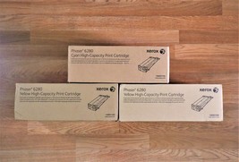Lot Of 3 Xerox Phaser6280 Cyan/Yellow Toner 106R01392 106R01394 For 6280... - $430.65