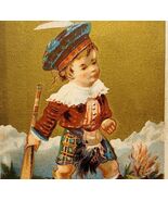 Antique Victorian Trade Card Scottish Child w/Paddle 1880s 4 x 2.5 - $470.45 MXN
