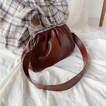 Women&#39;s small bag PU leather vintage ladies handbag cloud brief casual female sh - £36.64 GBP