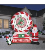 ANIMATED 9&#39; COUNTDOWN 2 CHRISTMAS SANTANNFLATABLE CHRISTMAS LED GEMMY AI... - $405.19 CAD