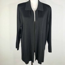 Vintage Exclusively Misook Cardigan Sweater Jumper Womens S Black Open Front - £29.41 GBP