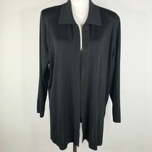 Vintage Exclusively Misook Cardigan Sweater Jumper Womens S Black Open Front - £27.94 GBP