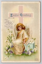 Ellen Clapsaddle Easter Greetings Angel With Cross Postcard X25 - £6.21 GBP