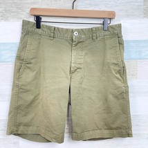 The North Face Twill Hiking Shorts Green 9.5&quot; Flat Front Cotton Blend Me... - £23.34 GBP
