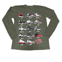 Authentic Classics Men&#39;s Small Green Retro Kicks Michael Jordan Graphic Tshirt - £14.65 GBP