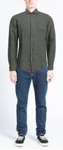 Alpha Studio Men&#39;s Olive Green  Linen Casual Shirt Size US 46  EU  56 - £62.62 GBP