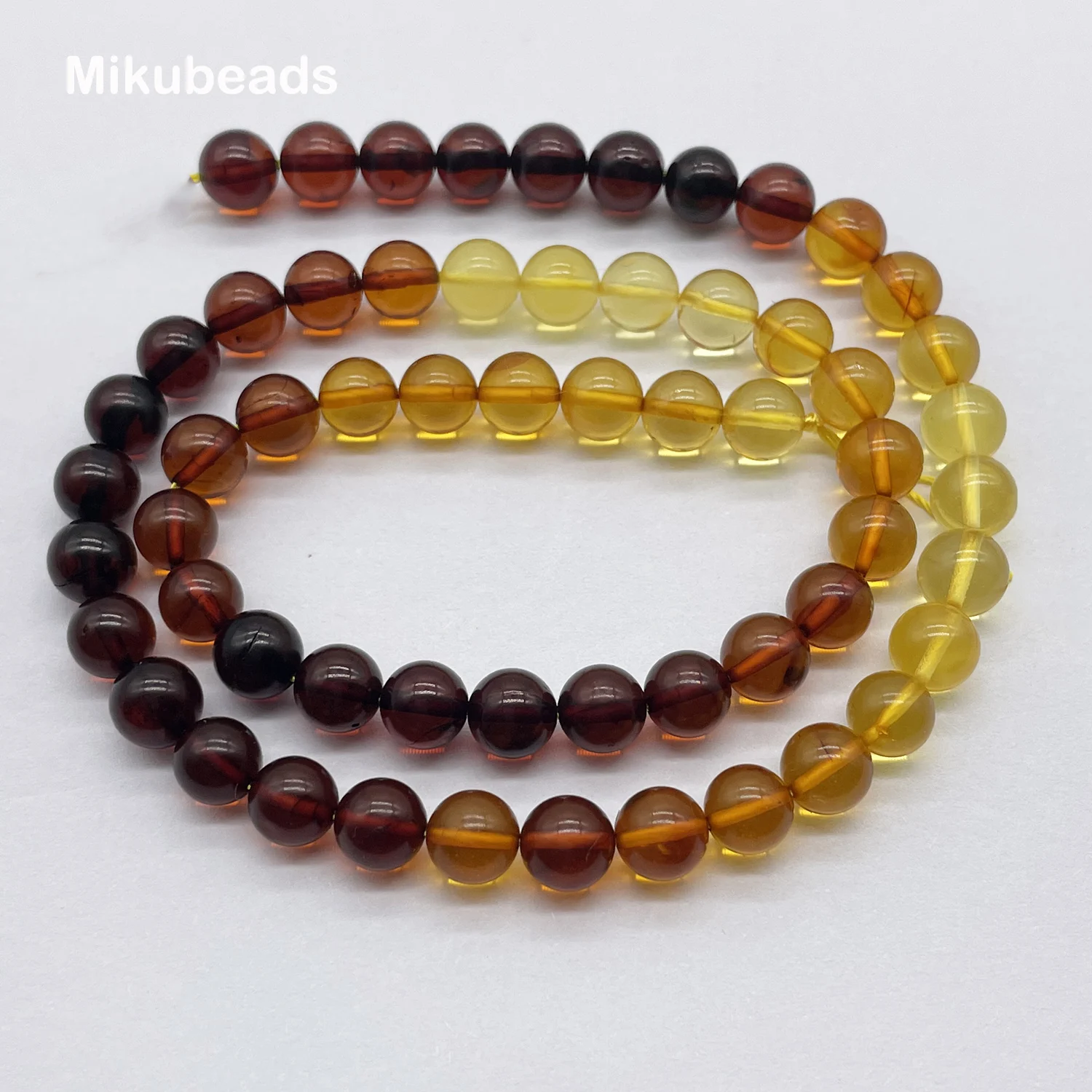 Wholesale Natural 6mm 8mm Baltic Sea Amber Smooth Round Loose Beads For ... - £15.97 GBP