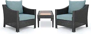 Christopher Knight Home Antibes Outdoor Wicker Chat Set with Water Resis... - $1,300.99