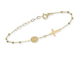 Gold Plated Rosary Cross Bracelet for Women, Teen | | - £172.78 GBP