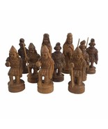 Vintage Hand Carved Soldiers Conquistadors Wood Chess Pieces 10 Partial ... - $1,157.22 MXN